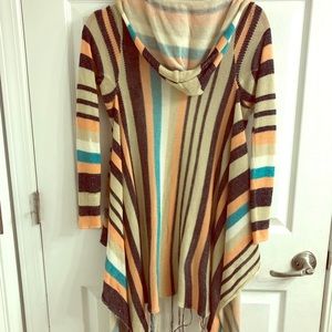 Boho style open sweater